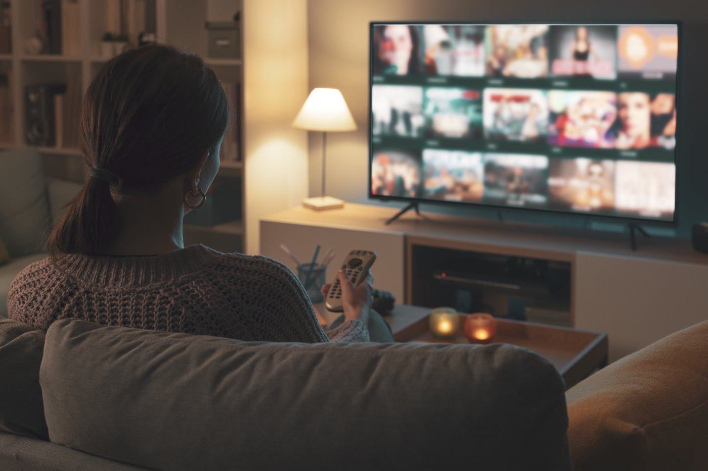 Person in front of the TV
