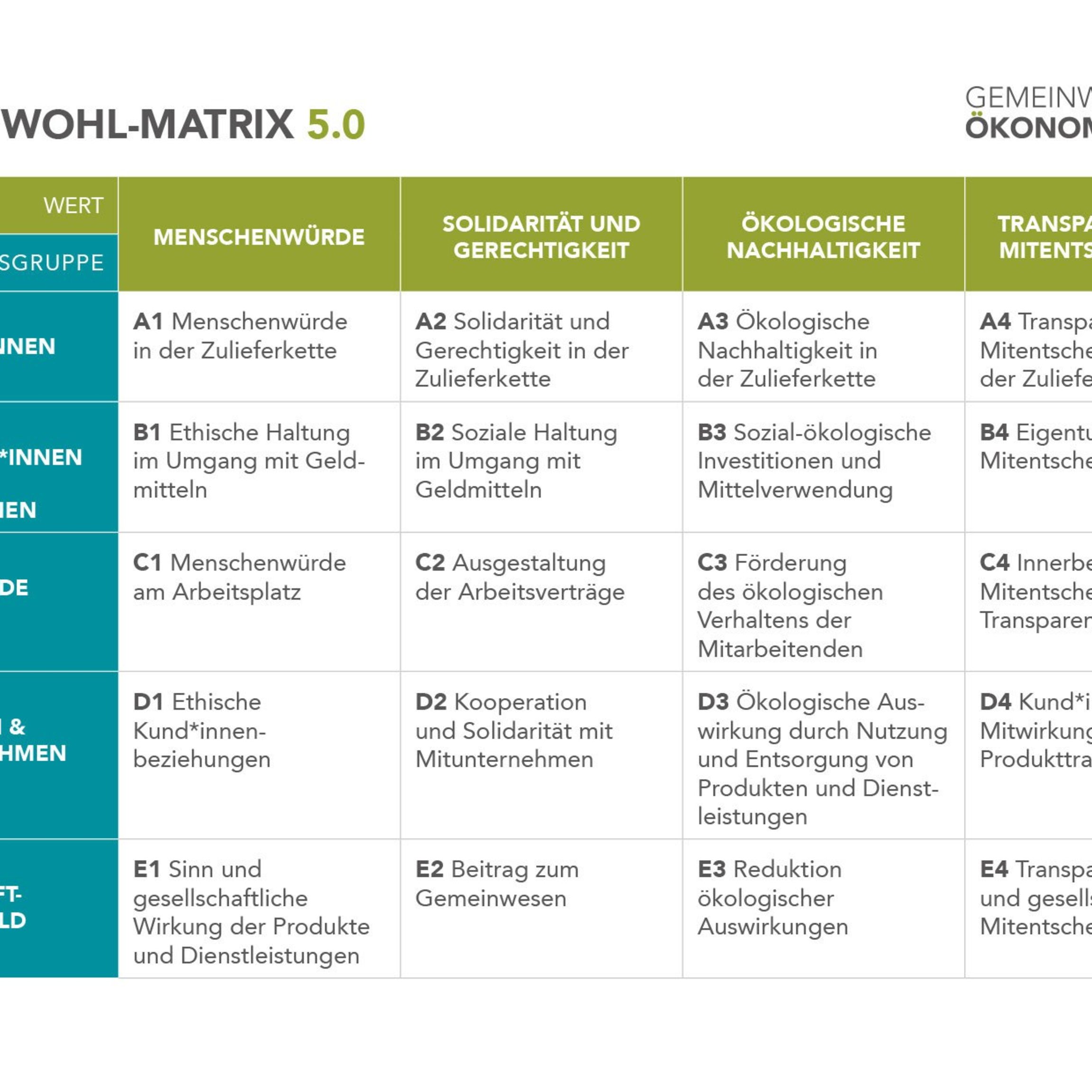 The Common Good Matrix 5.0