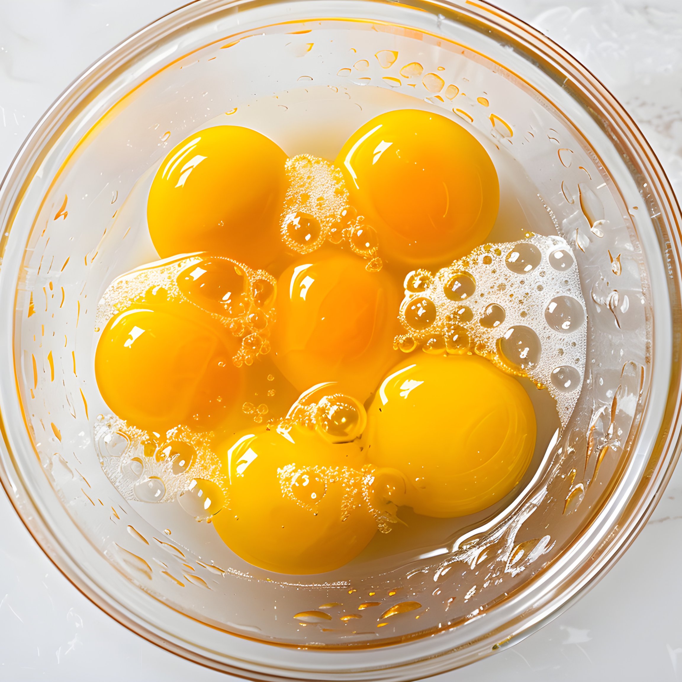 Eggs in a glass bowl