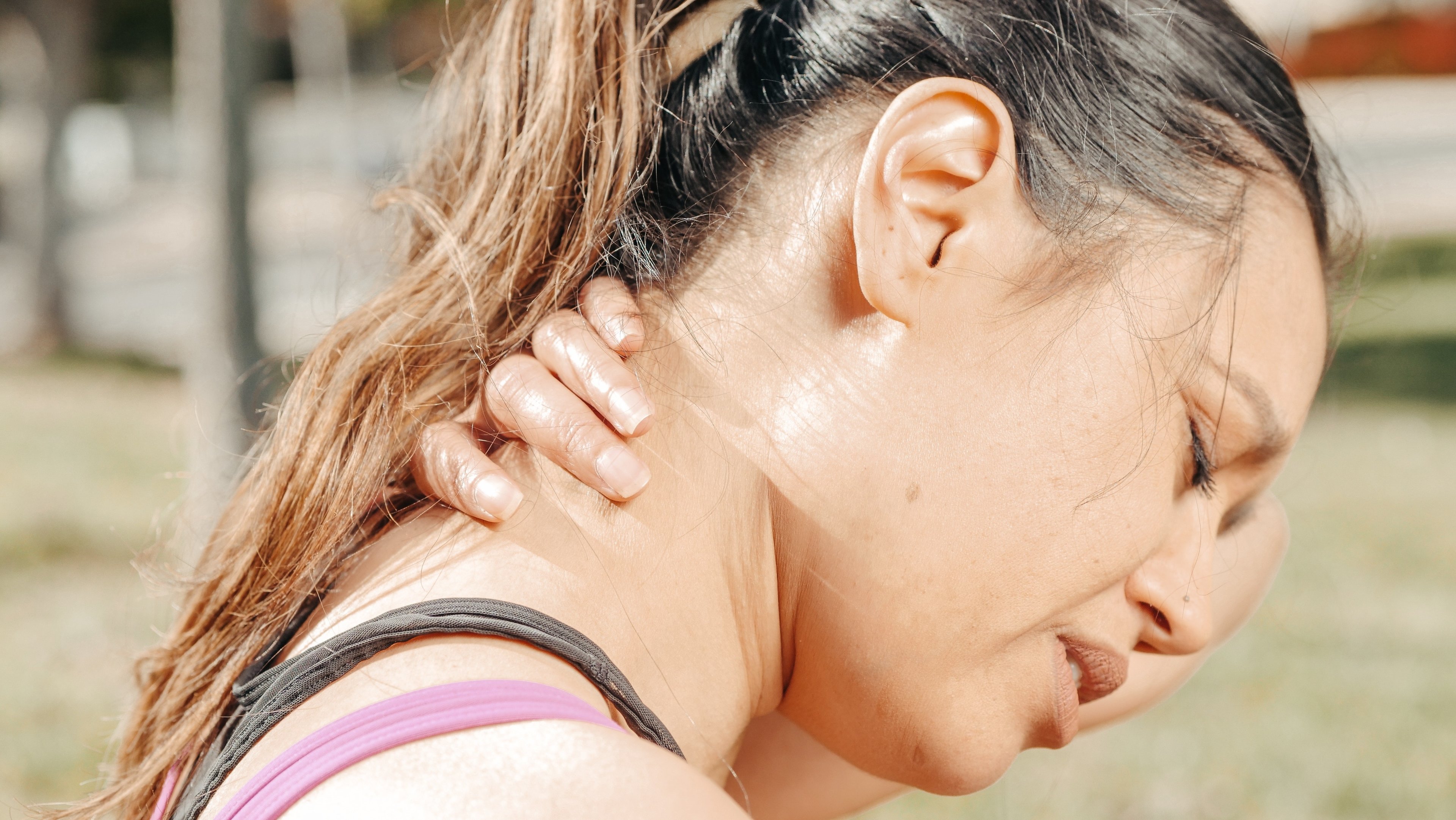 Woman with neck pain