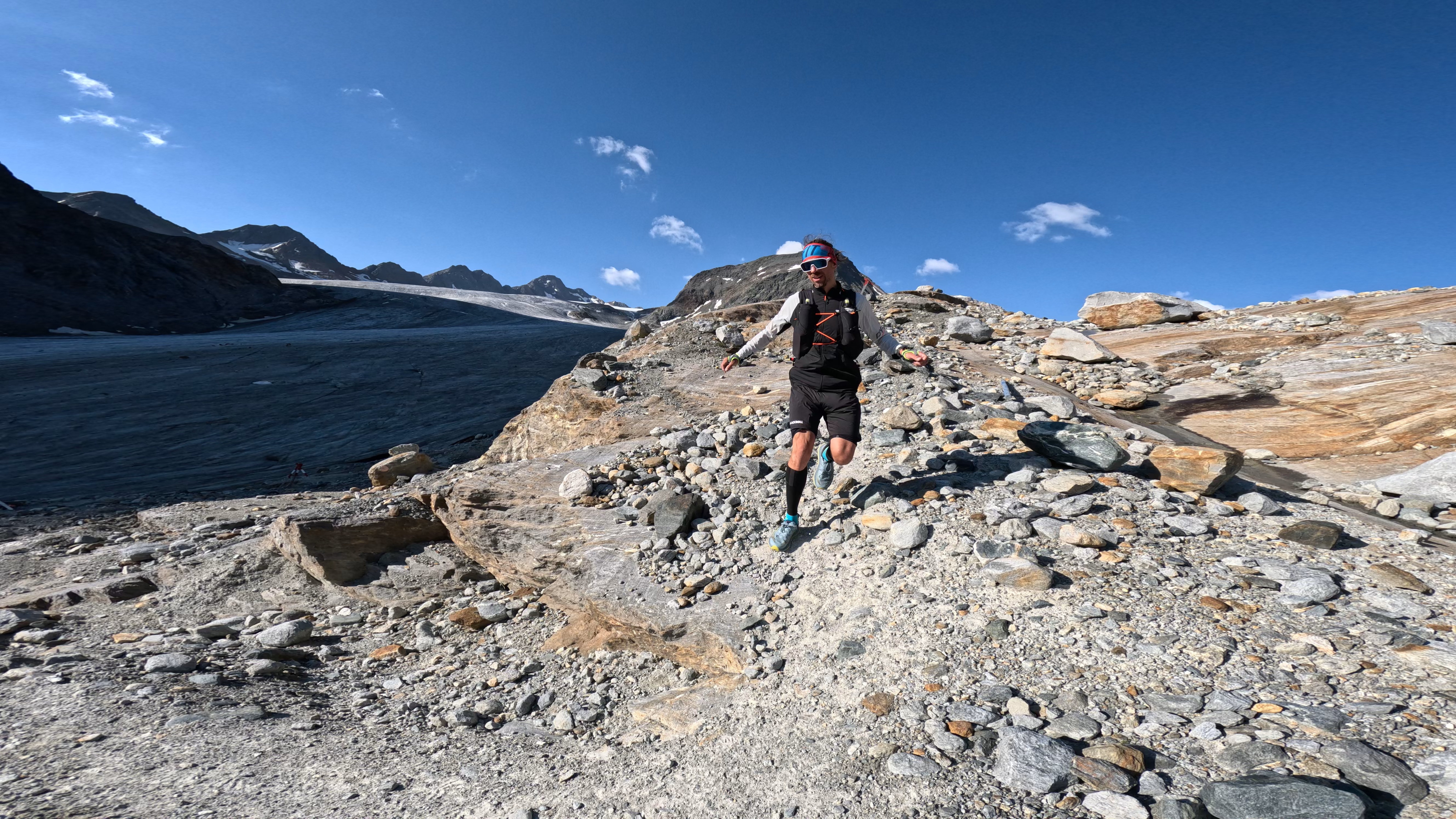 Daniel trail running in the Pitztal Valley