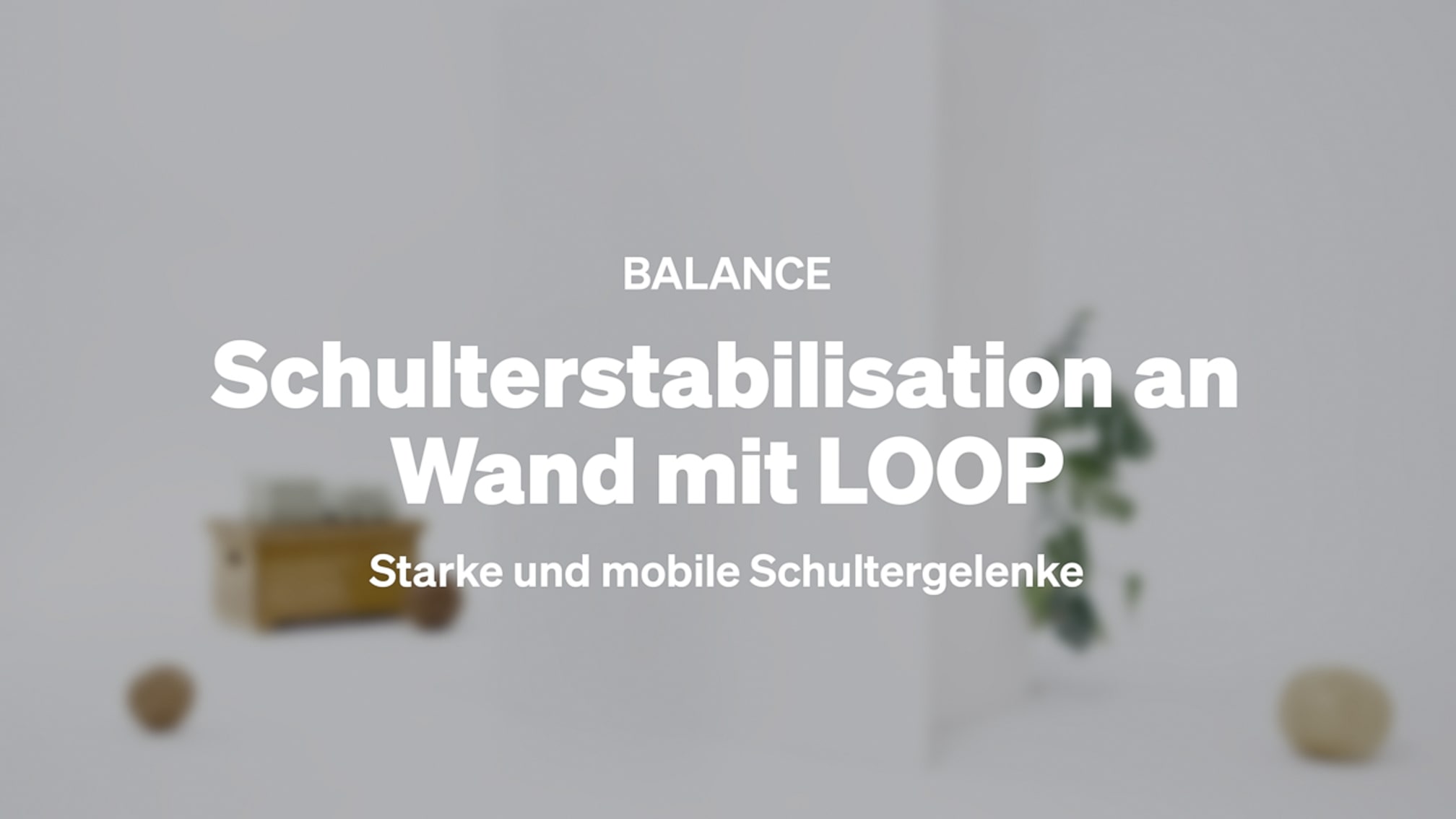 Schulterstabilisation an Wand mit LOOP