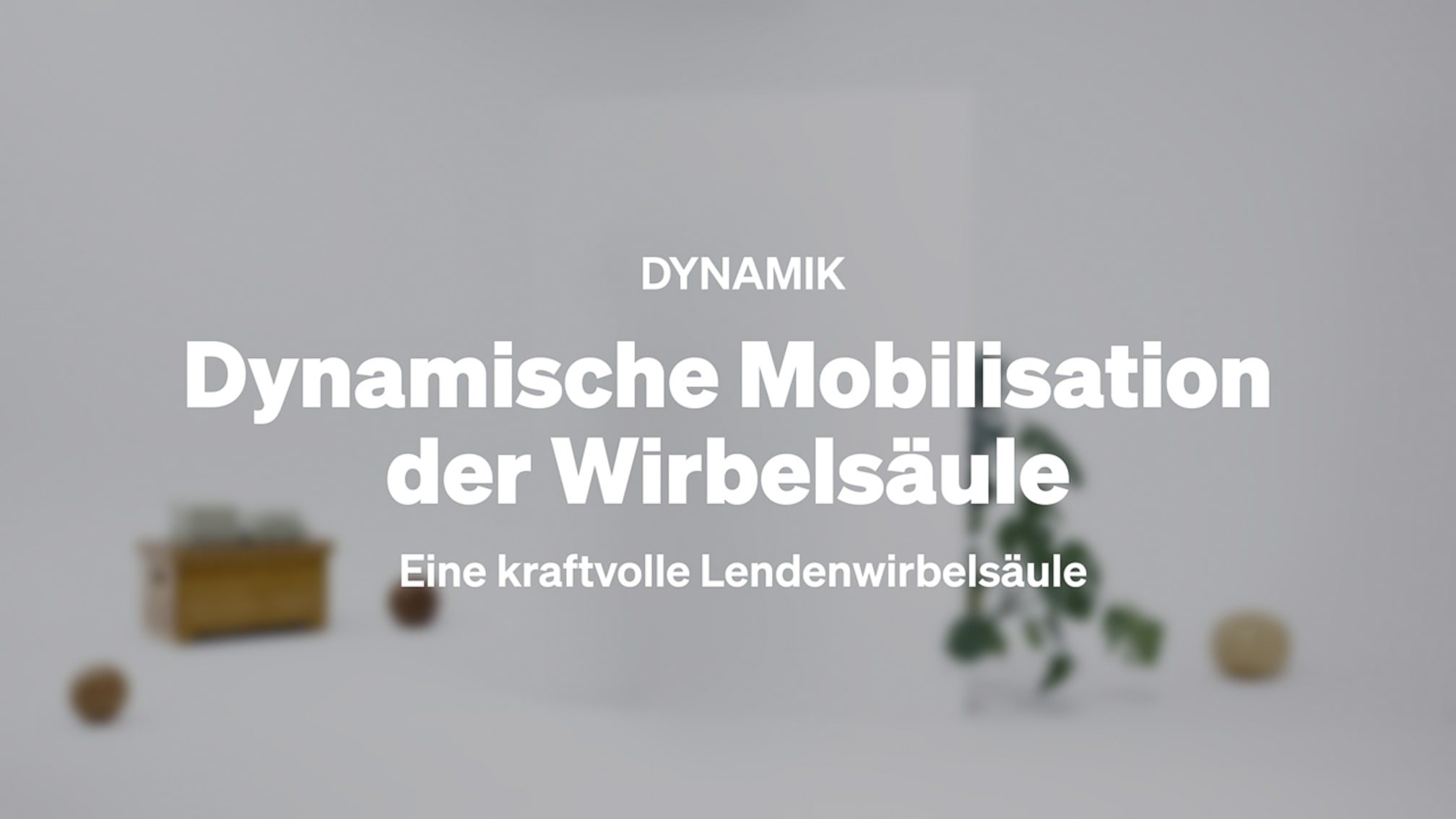 Dynamische Mobilisation der Wirbelsäule