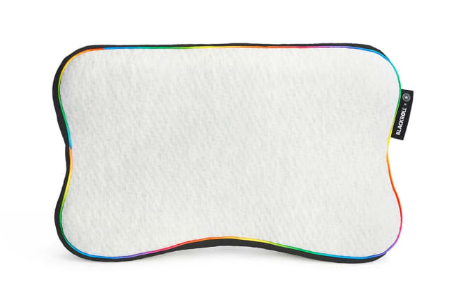 DFB Pillow Original Wechselbezug für das BLACKROLL Recovery Pillow, weißer atmungsaktiver Kissenbezug mit buntem Rand