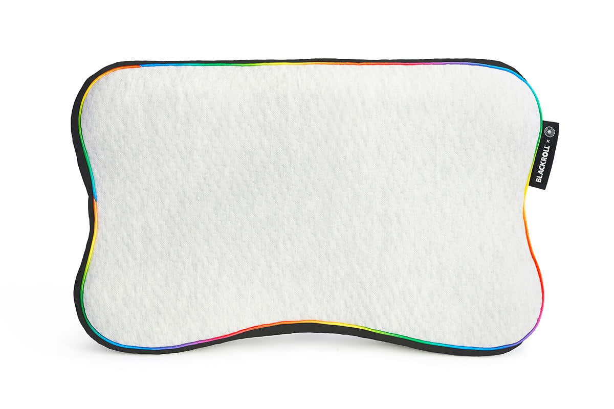 DFB Pillow Case Original Wechselbezug für das BLACKROLL Recovery Pillow, weißer atmungsaktiver Kissenbezug mit buntem Rand