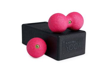 blackroll yoga block set schwarz pink für faszienyoga