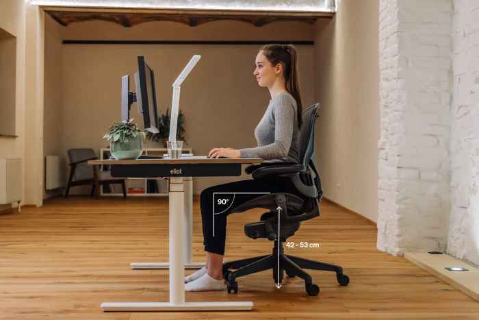 The ergonomic office chair and ergonomic sitting position
